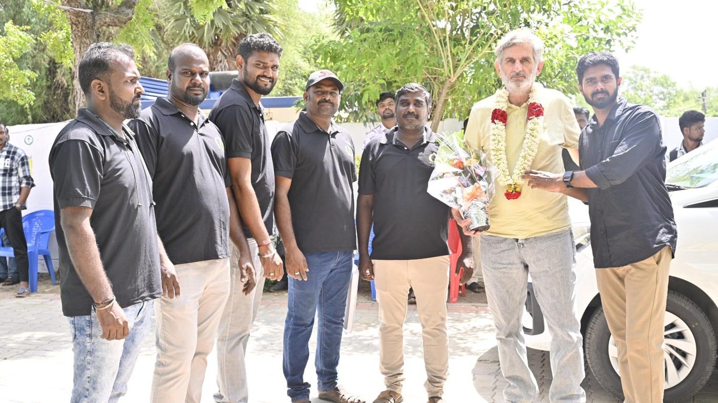 A warm welcome from the local team in Tamil Nadu